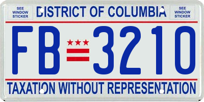 DC license plate FB3210