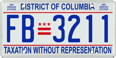 DC license plate FB3211