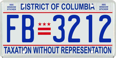 DC license plate FB3212