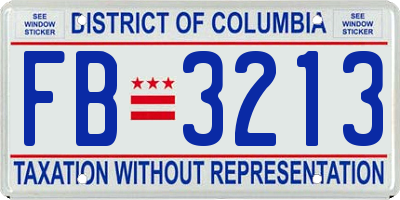 DC license plate FB3213