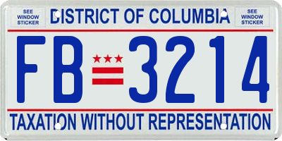 DC license plate FB3214