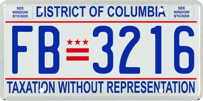 DC license plate FB3216