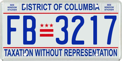 DC license plate FB3217