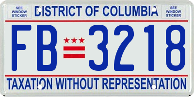 DC license plate FB3218