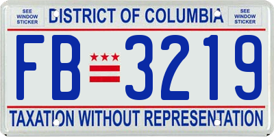 DC license plate FB3219