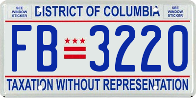 DC license plate FB3220