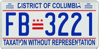 DC license plate FB3221