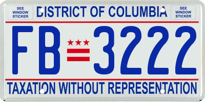 DC license plate FB3222