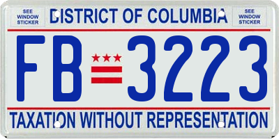 DC license plate FB3223