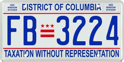 DC license plate FB3224