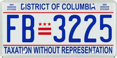 DC license plate FB3225