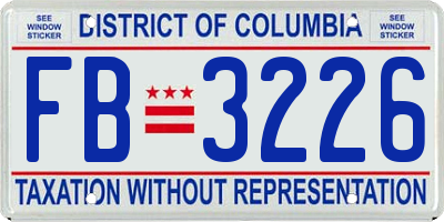 DC license plate FB3226