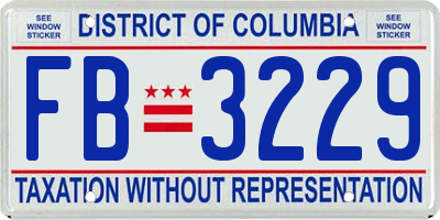 DC license plate FB3229