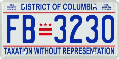 DC license plate FB3230