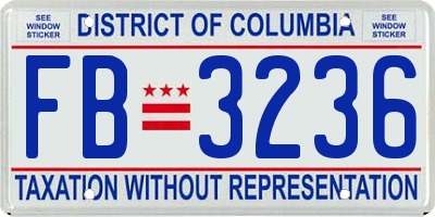 DC license plate FB3236