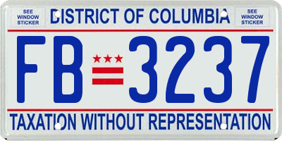 DC license plate FB3237