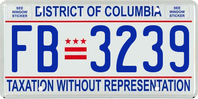 DC license plate FB3239