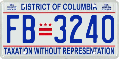 DC license plate FB3240