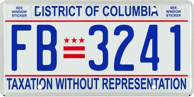 DC license plate FB3241