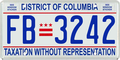 DC license plate FB3242