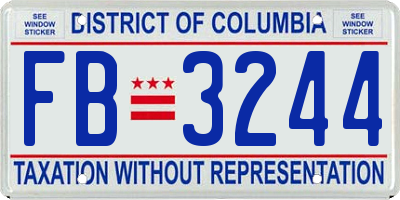 DC license plate FB3244