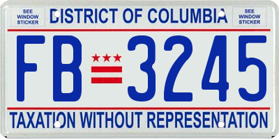 DC license plate FB3245