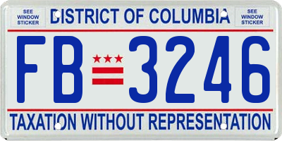 DC license plate FB3246