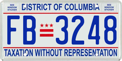 DC license plate FB3248