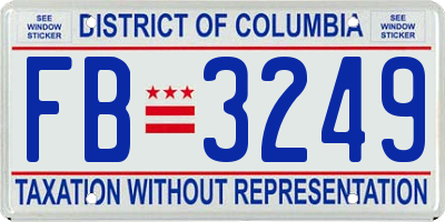 DC license plate FB3249