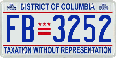 DC license plate FB3252