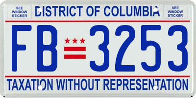 DC license plate FB3253