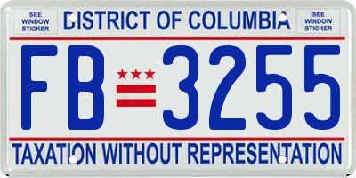 DC license plate FB3255