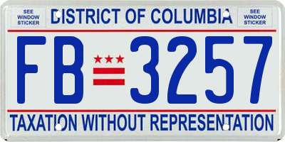 DC license plate FB3257