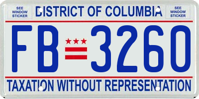 DC license plate FB3260