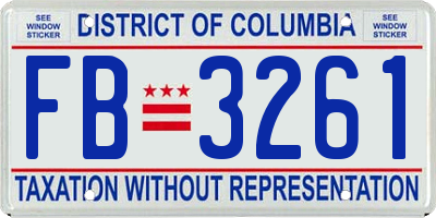 DC license plate FB3261