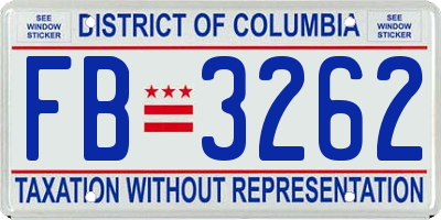 DC license plate FB3262