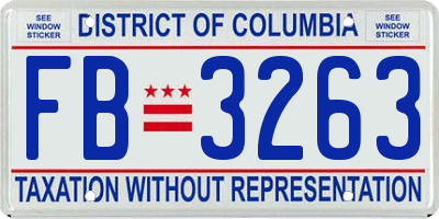 DC license plate FB3263