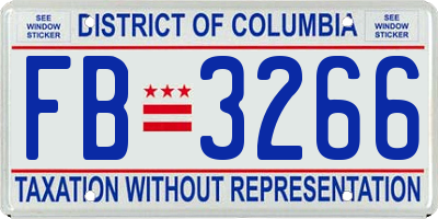 DC license plate FB3266