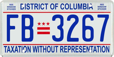 DC license plate FB3267