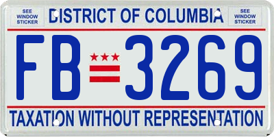 DC license plate FB3269