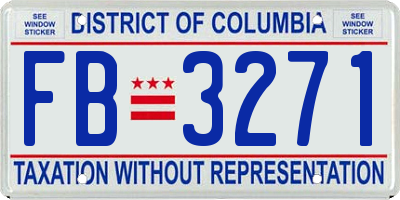 DC license plate FB3271