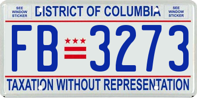 DC license plate FB3273