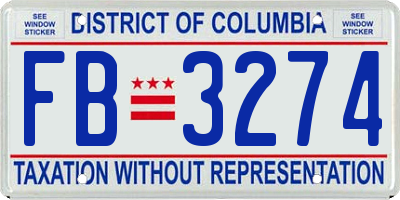 DC license plate FB3274