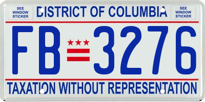 DC license plate FB3276