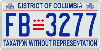 DC license plate FB3277