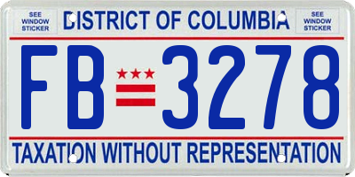 DC license plate FB3278