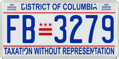 DC license plate FB3279