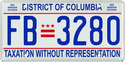 DC license plate FB3280