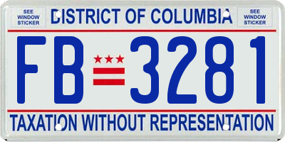 DC license plate FB3281