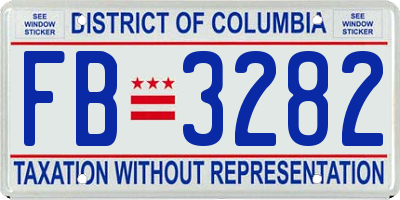 DC license plate FB3282